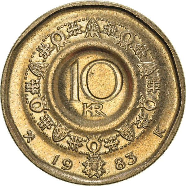 Norway 10 Kroner Coin | Olav V | KM427 | 1983 - 1991