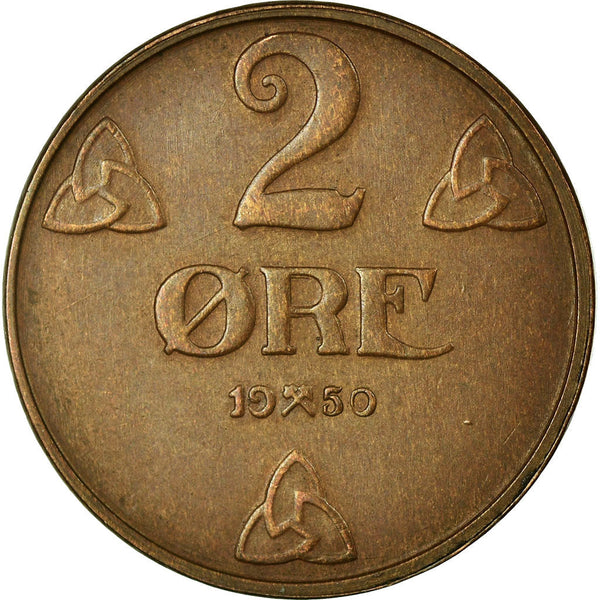 Norway 2 Øre - Haakon VII Coin KM371 1909 - 1952