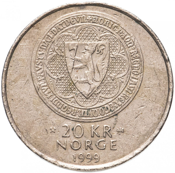 Norway | 20 Kroner Coin | Harald V Akershus | KM464 | 1999