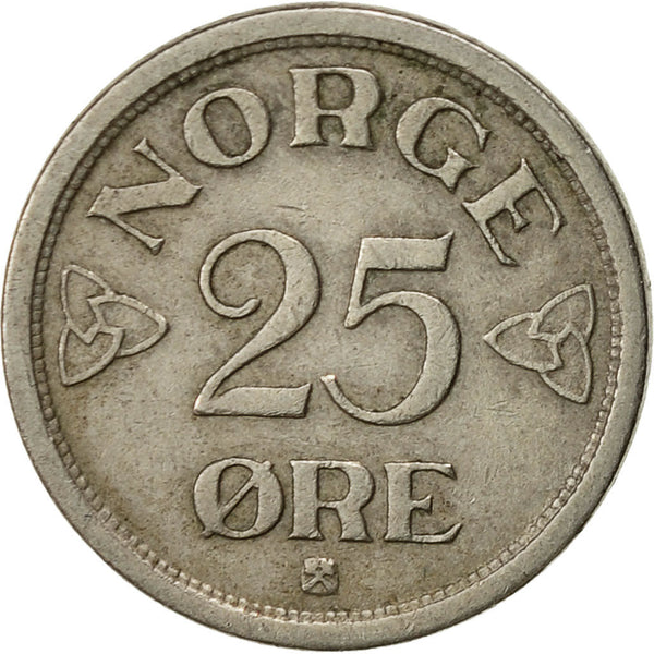 Norway 25 Øre - Haakon VII Coin KM401 1952 - 1957