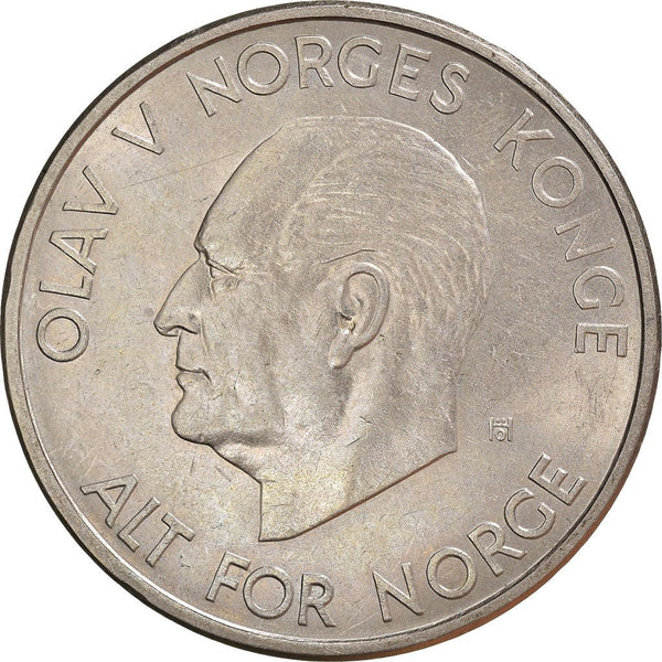 Norway | 5 Kroner Coin | Olav V | Type 1 | KM412 | 1963 - 1973
