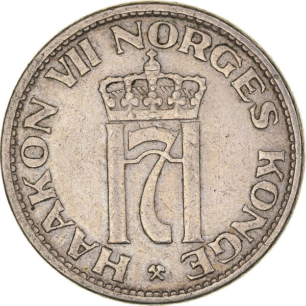 Norway | 50 Ore Coin | Haakon VII | KM402 |1953 - 1957
