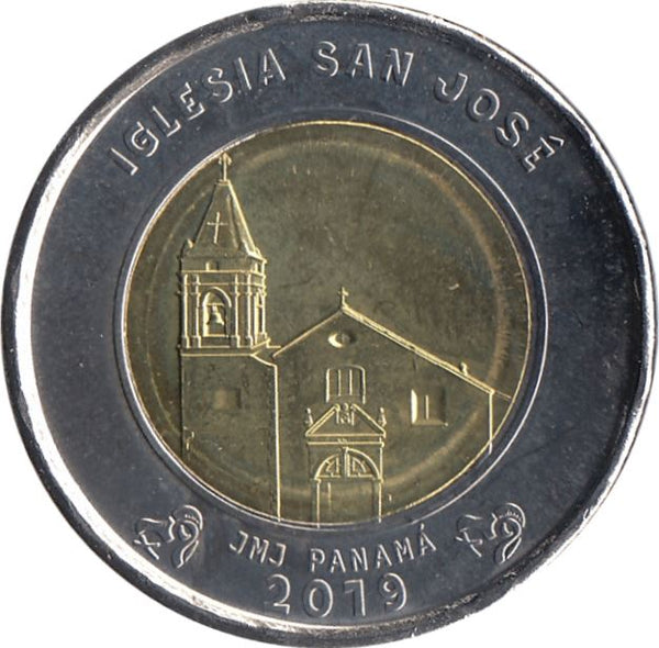 Panama 1 Balboa Coin | San Jose Church | KM165 | 2019