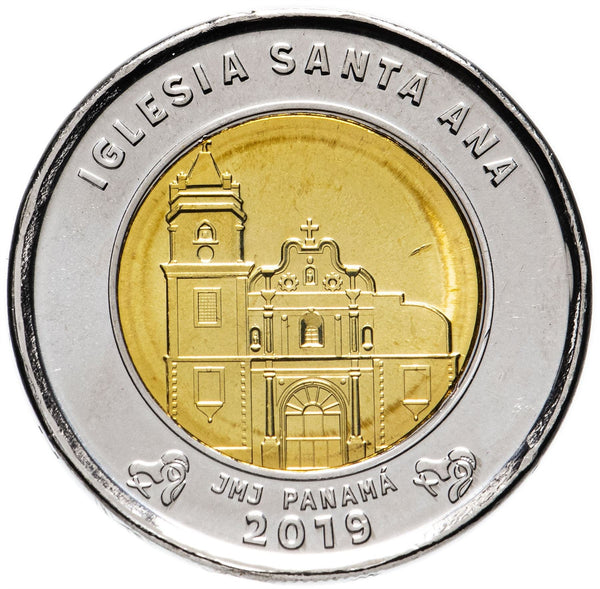 Panama 1 Balboa Coin | Santa Ana Church | KM166 | 2019