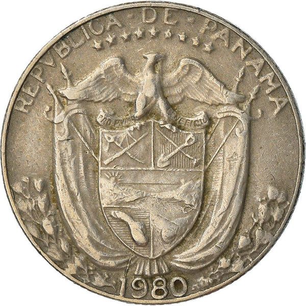 Panama 1/10 Balboa Coin | Vasco Nunez de Balboa | KM10 | 1966 - 1993