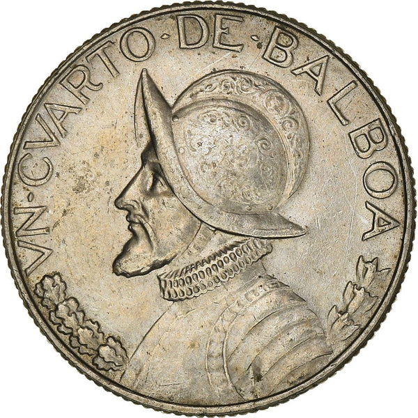 Panama 1/4 Balboa Coin | Vasco Nunez de Balboa | KM11.2a | 1966 - 1993