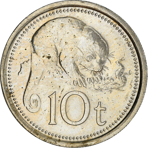 Papua New Guinea Coin Papua New Guinean 10 Toea | Elizabeth II | Spotted Cuscus | KM4 | 1975 - 2001