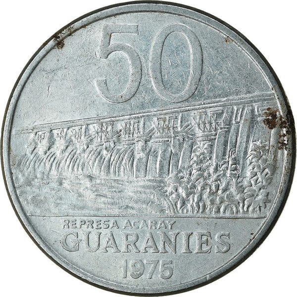 Paraguay 50 Guaranies Coin | Jose Felix Estigarribia | KM154 | 1975