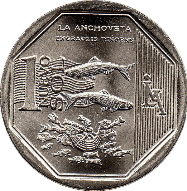 Peru | 1 Nuevo Sol Coin | Anchovy | KM374 | 2013