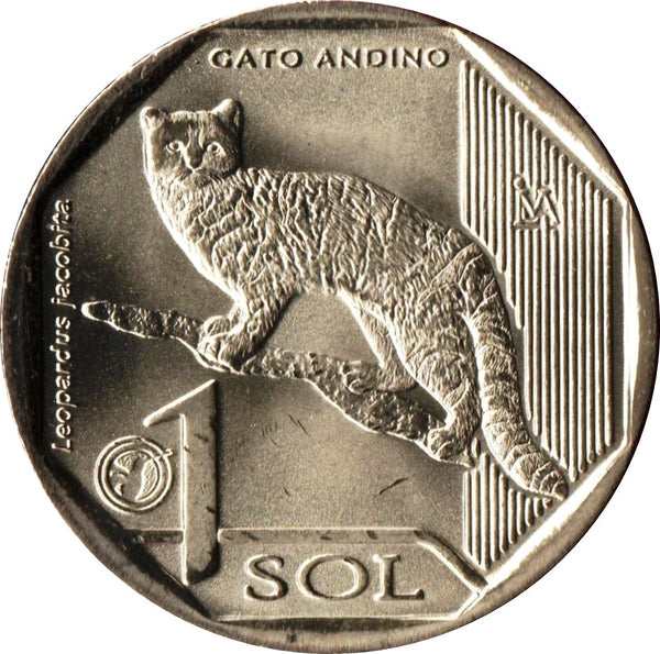 Peru | 1 Sol Coin | Andean Mountain Cat | KM419 | 2019