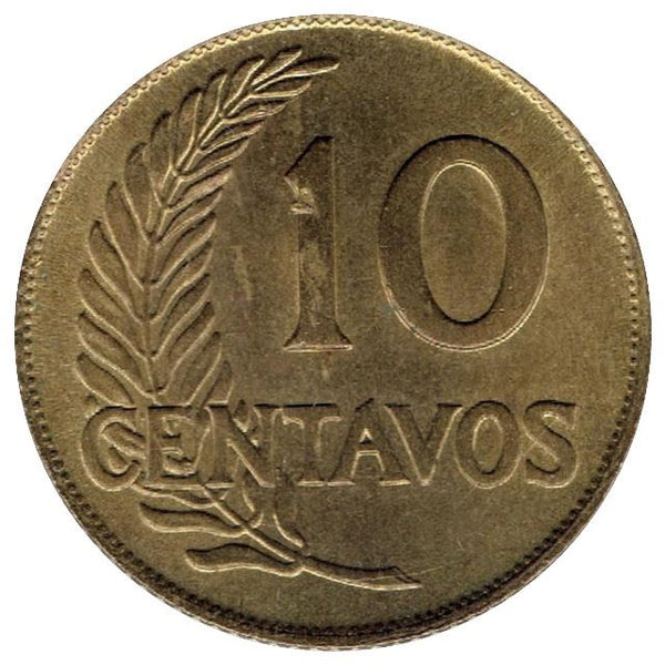 Peru | 10 Centavos Coin | Sprig | KM226 | 1947 - 1951