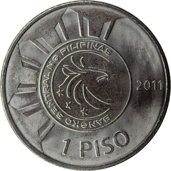 Philippines 1 Piso Coin | Jose Rizal | KM284 | 2011