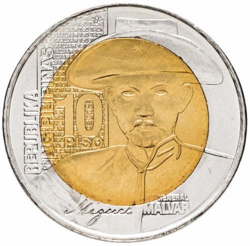 Philippines 10 Piso Coin | Miguel Malvar | KM289 | 2015