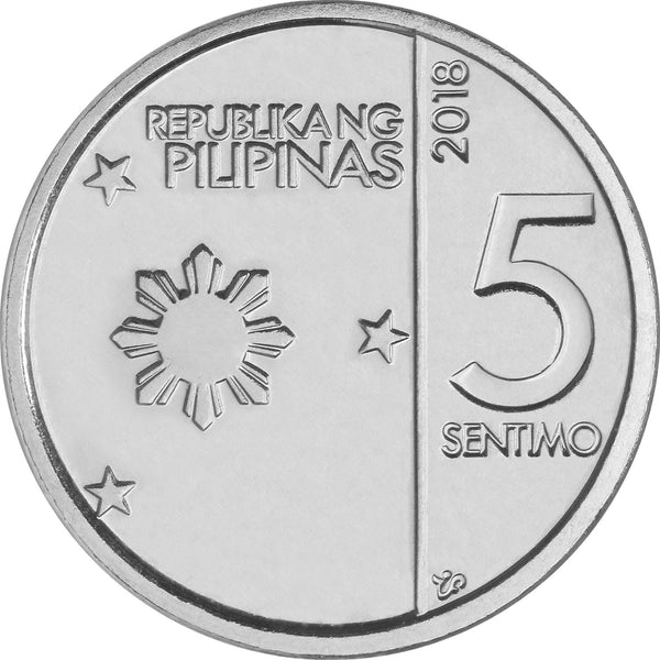 Philippines 5 Sentimo Coin | New Generation Currency | KM298 | 2017 - 2019