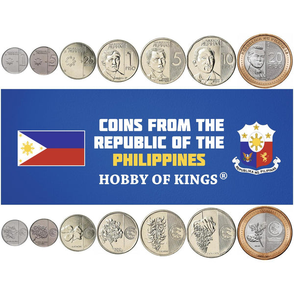 Philippines | 7 Coin Set | 1 5 25 Sentimos 1 5 10 20 Piso | 2017 - 2020