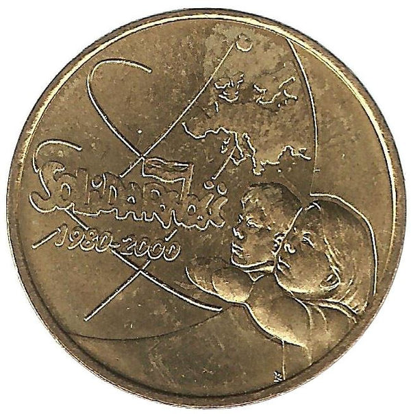 Poland | 2 Zlote Coin | Solidarnosc | Europer Map | KM394 | 2000