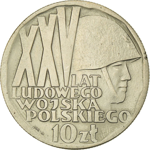Polish 10 Zlotych Coin | Polish Army Anniversary | Soldier | Poland | 1968
