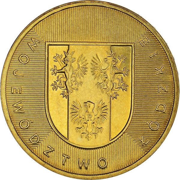 Polish 2 Zlote Coin | Lodzkie Voivodeship | Poland Map | Poland | 2004