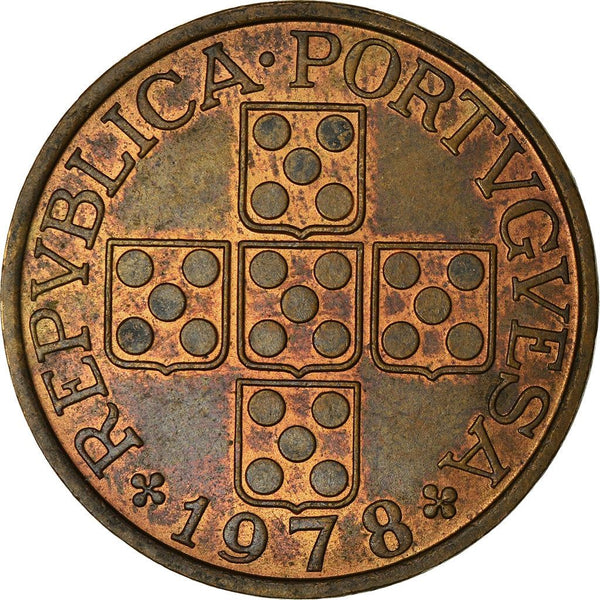 Portugal 1 Escudo Coin | Shield | Wheat Ear | KM597 | 1969 - 1979