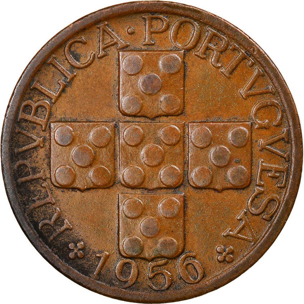 Portugal 20 Centavos Coin | Olive Branch | Cross | KM584 | 1942 - 1969