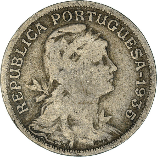 Portugal 50 Centavos Coin | Republic Allegory | KM577 | 1927 - 1968