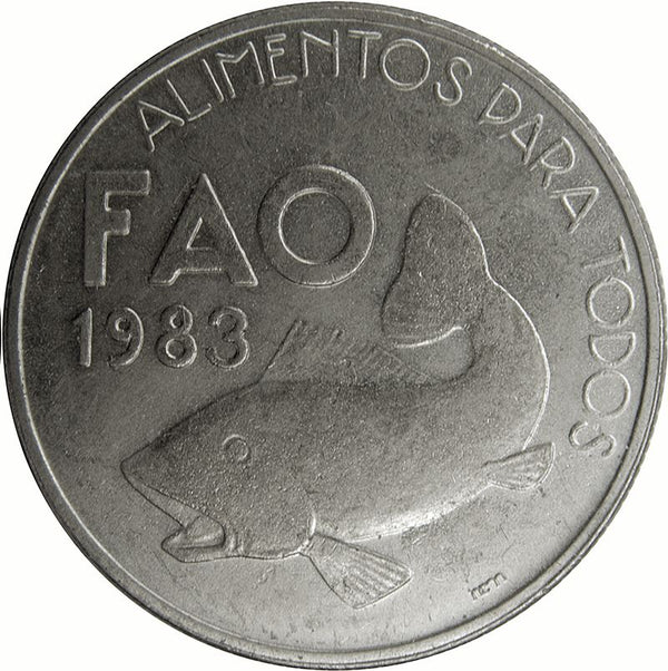 Portugal Coin Portuguese 25 Escudos | FAO | Atlantic Cod Fish | KM619 | 1983