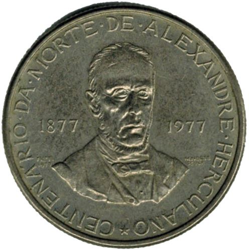 Portugal Coin Portuguese 2.50 Escudos | Alexandre Herculano | KM605 | 1977
