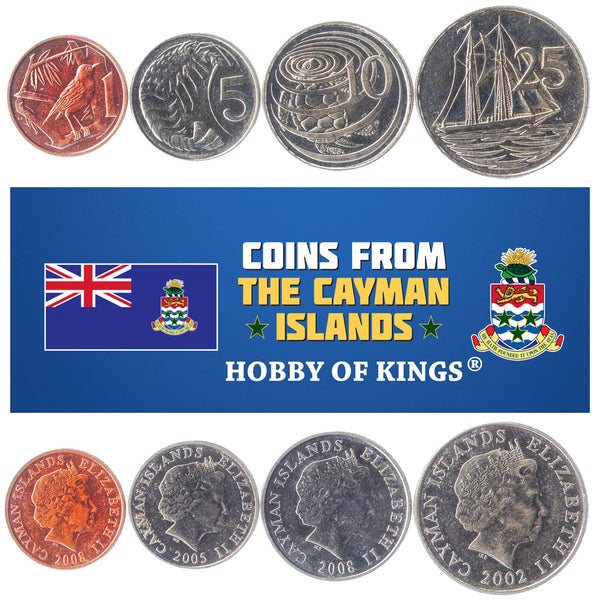 Set 4 Coins Cayman Islands 1 5 10 25 Cents 1999 - 2017