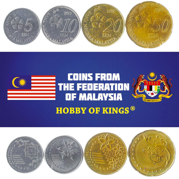 Set 4 Coins Malaysia 5 10 20 50 Sen 2011 - 2020