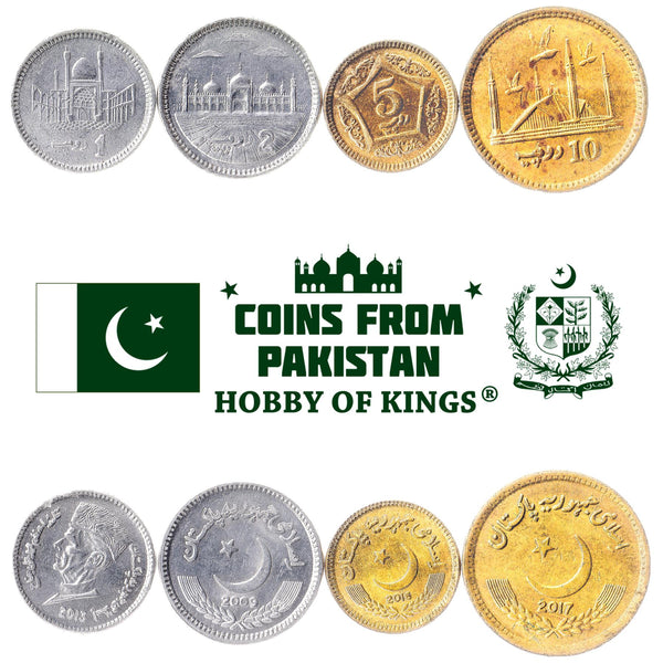 Set 4 Coins Pakistan 1 2 5 10 Rupees 2007 - 2020
