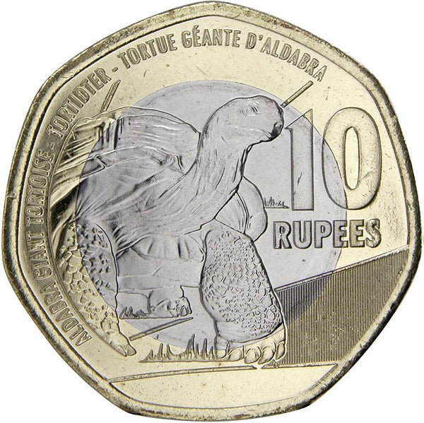 Seychelles 10 Rupees Coin | Aldabra Giant Tortoise | Seychelles Flag | 2016 - 2018