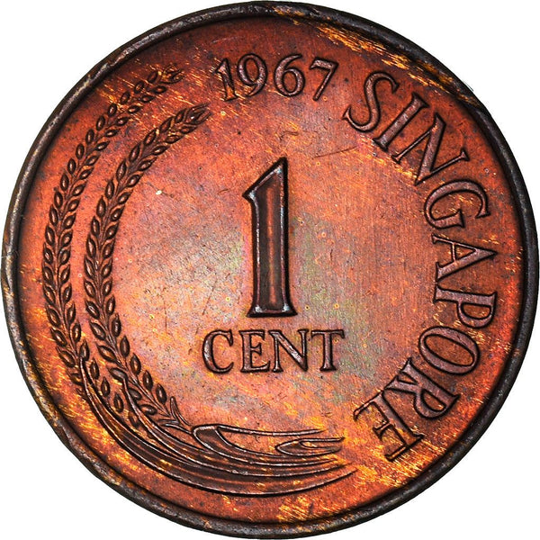 Singapore | 1 Cent Coin | non-magnetic | KM1 | 1967 - 1984 | Bronze