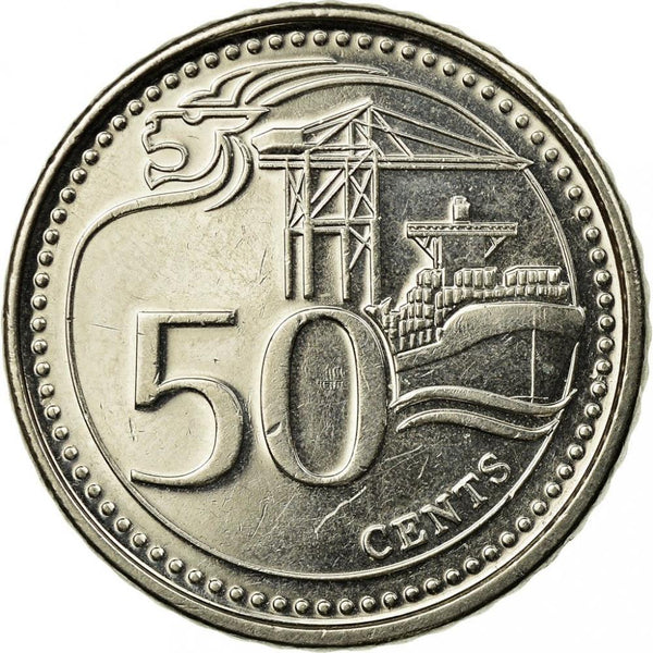 Singapore 50 Cents Coin KM348 2013 - 2019 Nickel plated steel