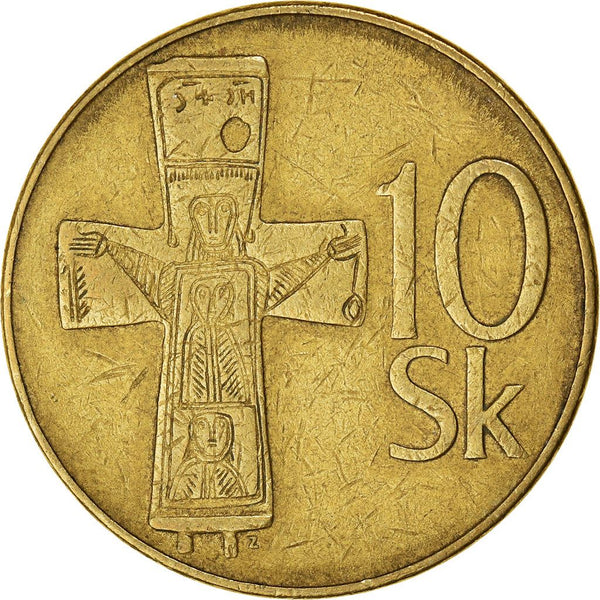 Slovakia 10 Korun Coin | Cross | KM11 | 1993 - 2008