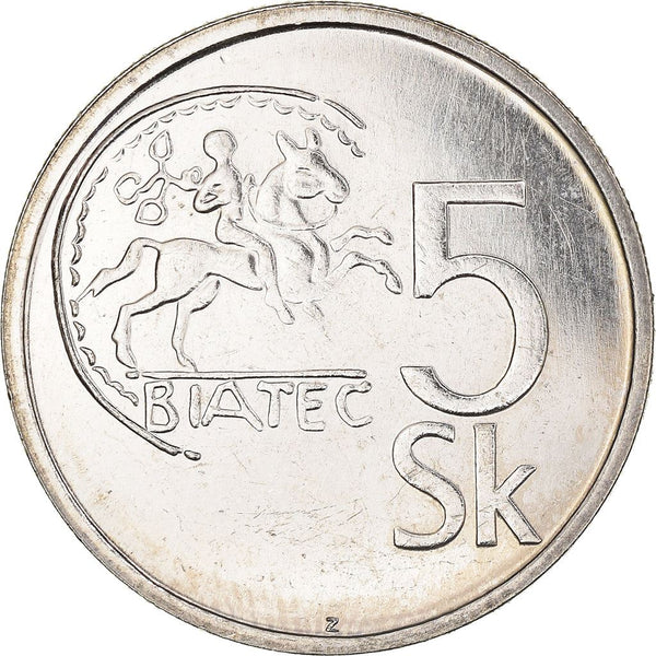 Slovakia 5 Korun Coin | Celtic coin of Biatec | KM14 | 1993 - 2008