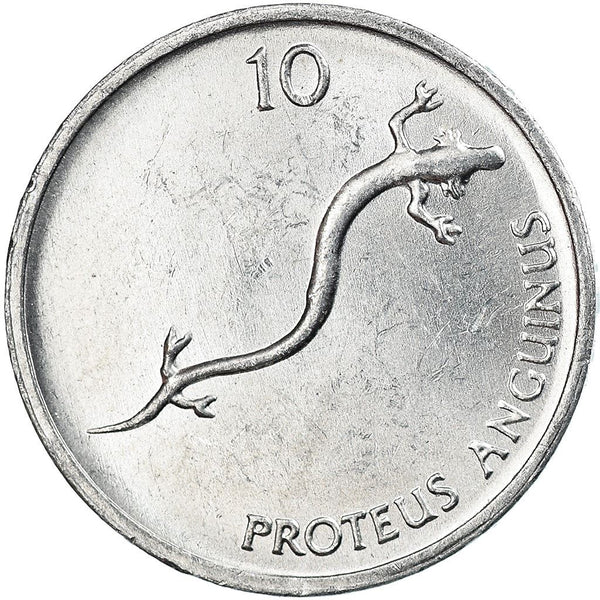 Slovenia 10 Stotinov Coin | Salamander | Olm | KM7 | 1992 - 2006