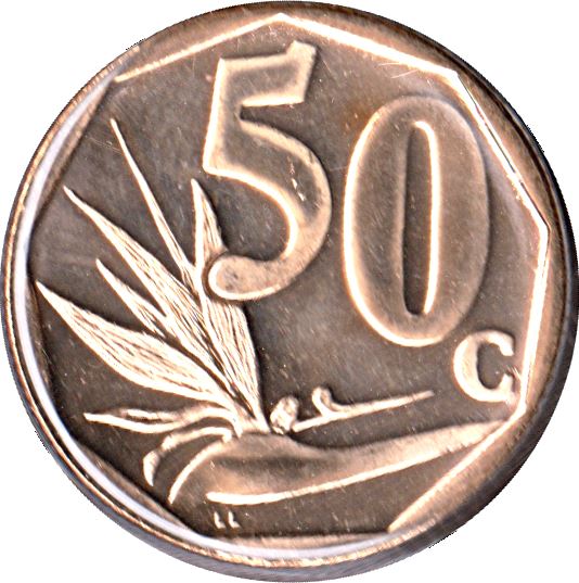 South Africa 50 Cents Coin | isiXosa & Afrikaans legend: uMzantsi Afrika & Suid-Afrika | 2017
