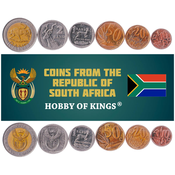 South Africa 6 Coin Set | 10 20 50 Cents 1 2 5 Rand | 2013