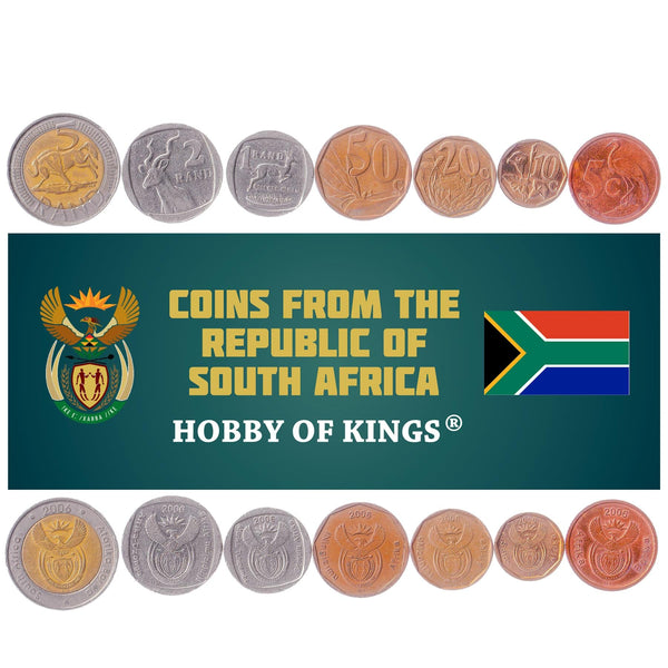 South Africa 7 Coin Set | 5 10 20 50 Cents 1 2 5 Rand | 2006