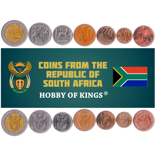 South Africa 7 Coin Set | 5 10 20 50 Cents 1 2 5 Rand | 2009