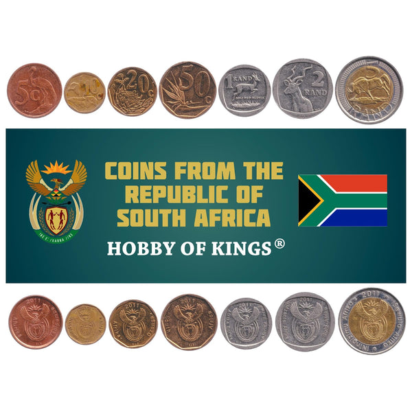 South Africa | 7 Coin Set 5 10 20 50 Cents 1 2 5 Rand | 2011