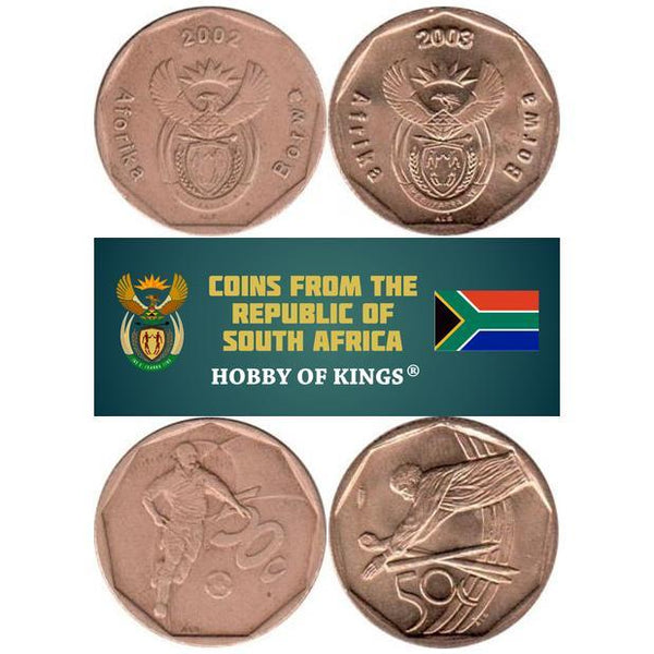 South Africa | Commemorative 2 Coin Set | 50 Cents | Sports | 2002 - 2003