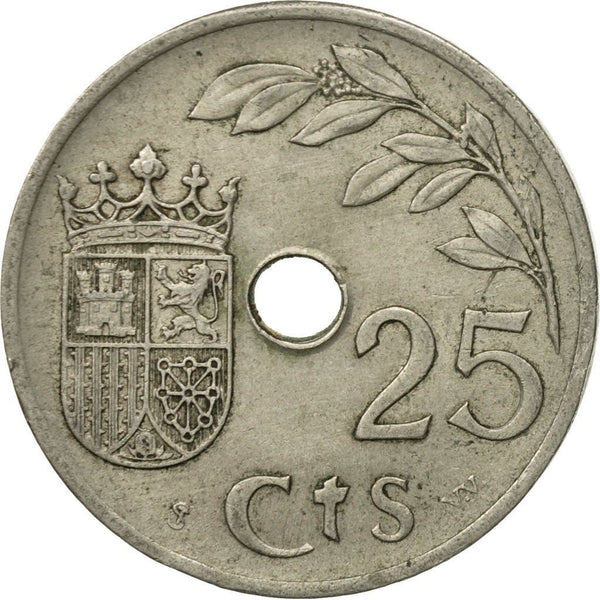 Spain 25 Centimos - 2nd Triumphant Year Coin KM753 1937 Soccer