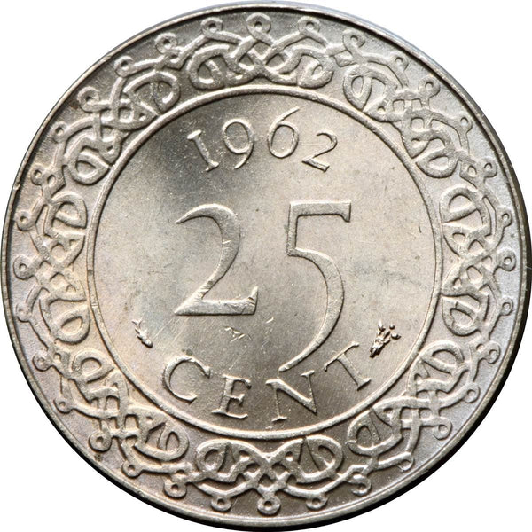 Suriname 25 Cents Coin | KM14 | 1962 - 1986