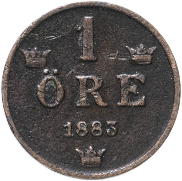 Sweden | Swedish 1 Ore Coin | Oscar II extra large letters | KM750 | 1879 - 1905