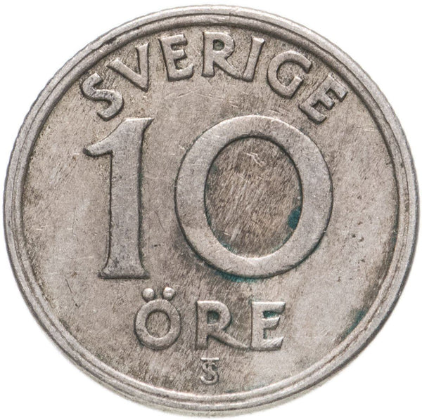 Swedish 10 Ore Coin | King Gustaf V | Sweden | 1920 - 1947