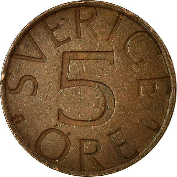 Swedish 5 Ore Coin | King Carl XVI Gustaf | Sweden | 1976 - 1981