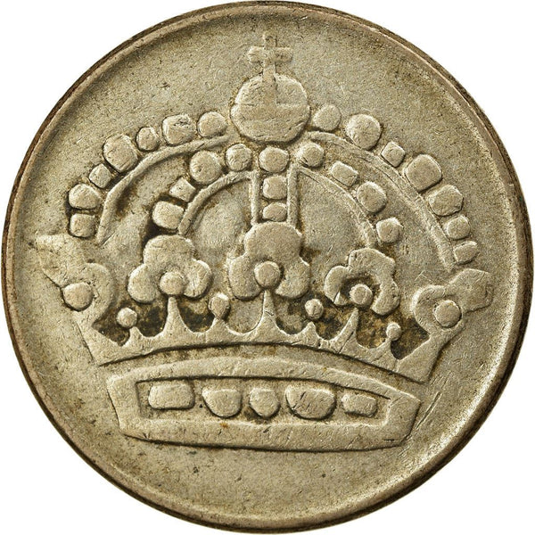 Swedish 50 Ore Coin | King Gustaf VI Adolf | Crown | Sweden | 1952 - 1961