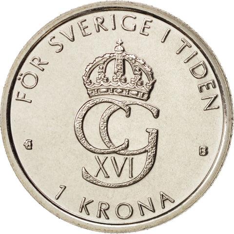Swedish Coin 1 Krona | Carl XVI Gustaf New Millennium | Sweden | 2000