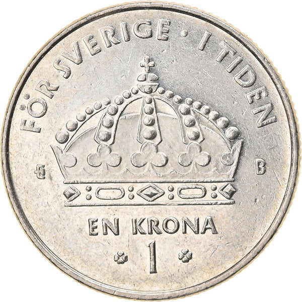 Swedish Coin 1 Krona | King Carl XVI Gustaf | Sweden | 2001 - 2012